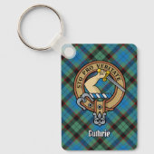 Clan Guthrie Crest over Tartan Sleutelhanger (Voorkant)