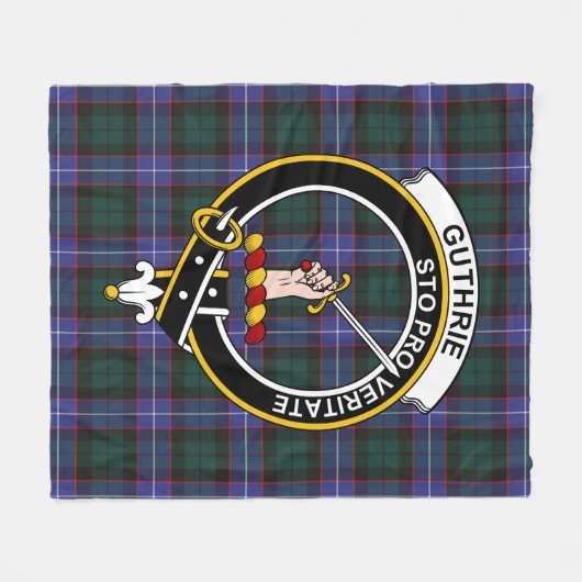 Clan Guthrie Modern Tartan Pset Fleece Deken (Voorkant (Horizontaal))