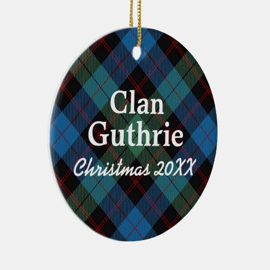 Clan Guthrie Scottish Tartan Keramisch Ornament (Rechts)