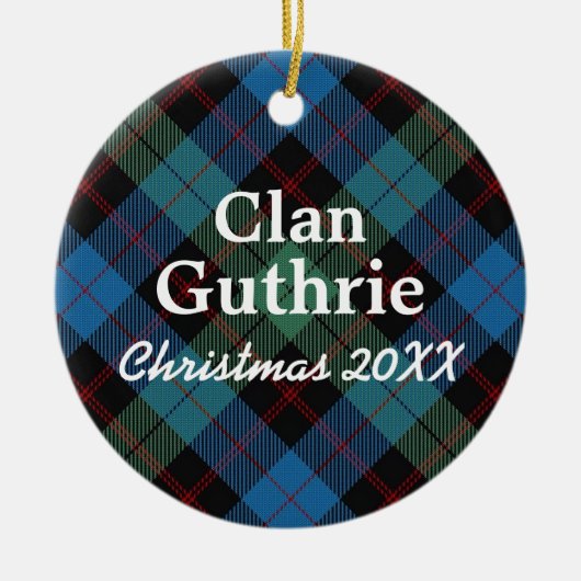 Clan Guthrie Scottish Tartan Keramisch Ornament (Voorkant)