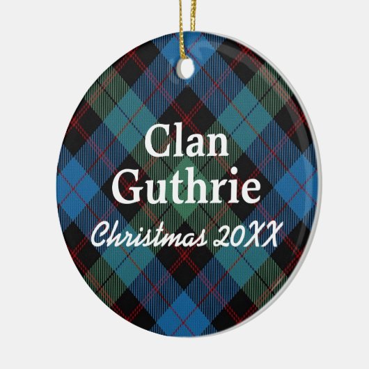 Clan Guthrie Scottish Tartan Keramisch Ornament (Links)