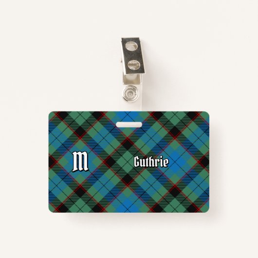 Clan Guthrie Tartan Badge (Voorkant met clip)