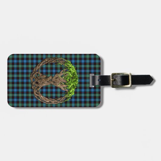 Clan Guthrie Tartan en de Keltische boom van het l Bagagelabel (Voorkant horizontaal)