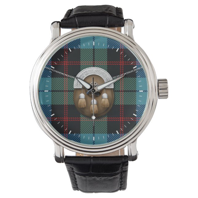 Clan Guthrie Tartan en Sporran Horloge (Voorkant)