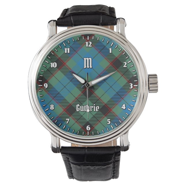 Clan Guthrie Tartan Horloge (Voorkant)