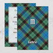Clan Guthrie Tartan Kaart (Voorkant / Achterkant)