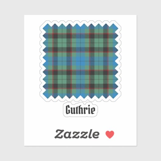 Clan Guthrie Tartan Sticker (Vel)