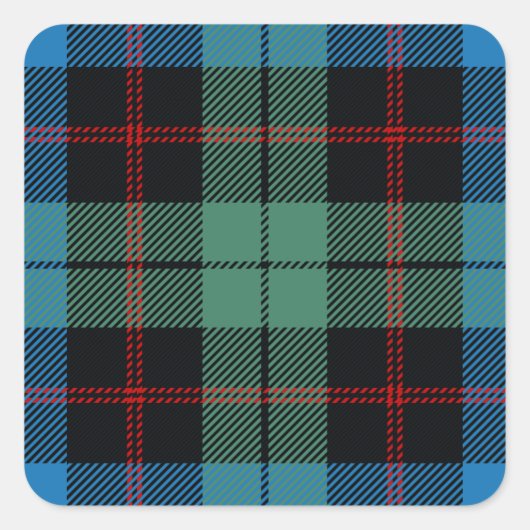 Clan Guthrie Tartan Vierkante Sticker (Voorkant)