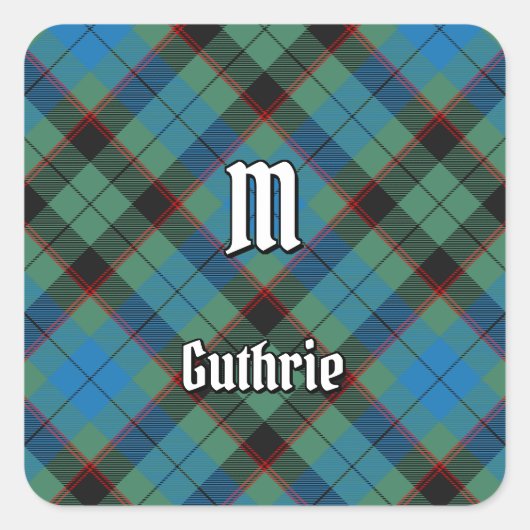 Clan Guthrie Tartan Vierkante Sticker (Voorkant)