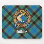 Clan Guthrie Wapen over Tartan Muismat (Voorkant)