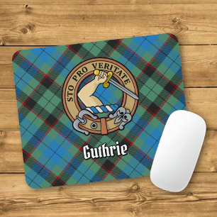Clan Guthrie Wapen over Tartan Muismat
