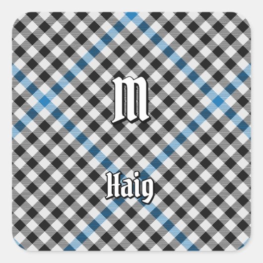 Clan Haig Check Schotlandse ruit Vierkante Sticker (Voorkant)