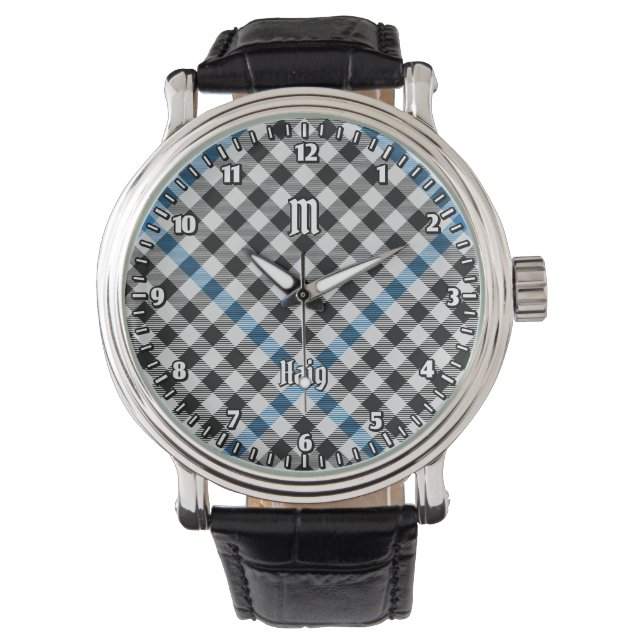 Clan Haig Check Schotse ruit Horloge (Voorkant)