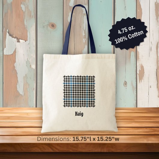 Clan Haig Check Schotse ruit Tote Bag