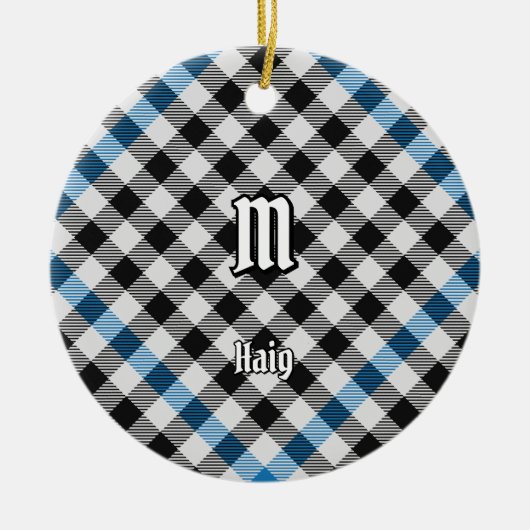 Clan Haig Check Tartan Keramisch Ornament (Voorkant)