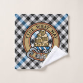 Clan Haig Crest over Check Tartan Bad Handdoek (Wasdoekje)