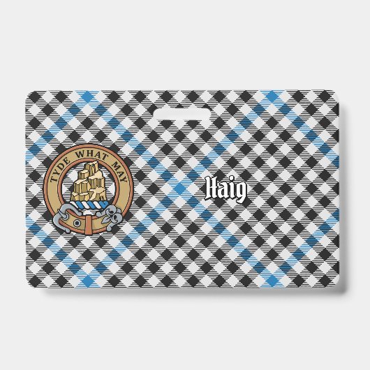 Clan Haig Crest over Check Tartan Badge (Voorzijde)