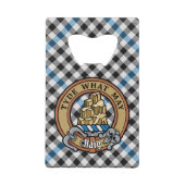 Clan Haig Crest over Check Tartan Creditkaart Flessenopener (Voorkant)