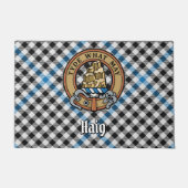 Clan Haig Crest over Check Tartan Deurmat (Voorkant)