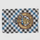 Clan Haig Crest over Check Tartan Golfhanddoek (Horizontaal)