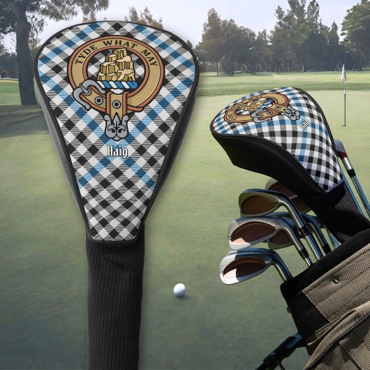 Clan Haig Crest over Check Tartan Golfheadcover