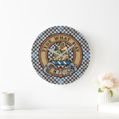 Clan Haig Crest over Check Tartan Grote Klok (Huis)
