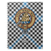 Clan Haig Crest over Check Tartan Notitieboek (Voorkant)