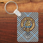 Clan Haig Crest over Check Tartan Sleutelhanger (Voorkant)