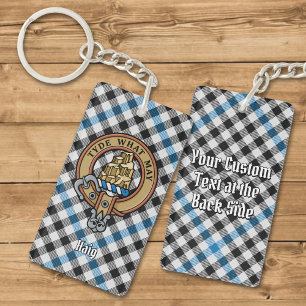 Clan Haig Crest over Check Tartan Sleutelhanger