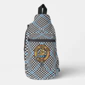 Clan Haig Crest over Check Tartan Sling Bag (Voorkant)