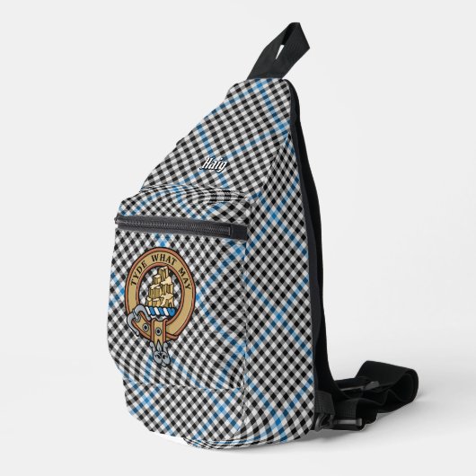 Clan Haig Crest over Check Tartan Sling Bag (Rechterhoek)