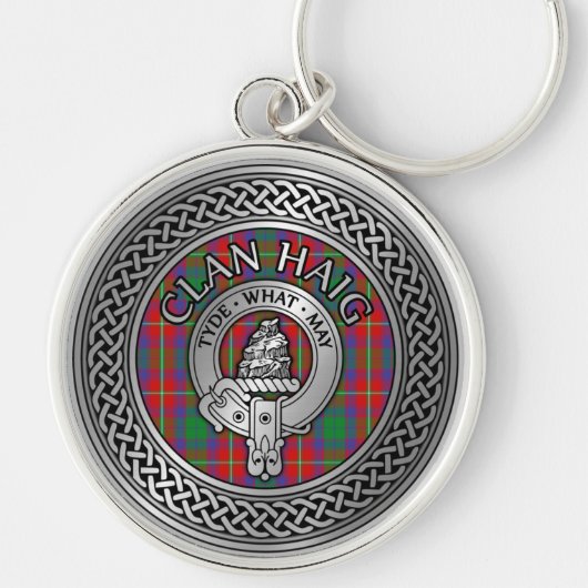 Clan Haig Crest & Tartan Knot Sleutelhanger (Voorkant)