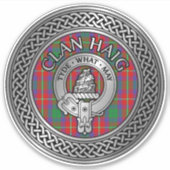 Clan Haig Crest & Tartan Knot Sticker (Voorkant)