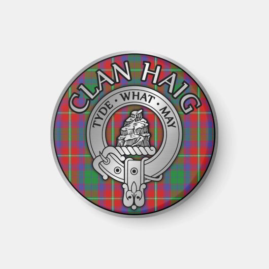 Clan Haig Crest & Tartan Magneet (Voorkant)