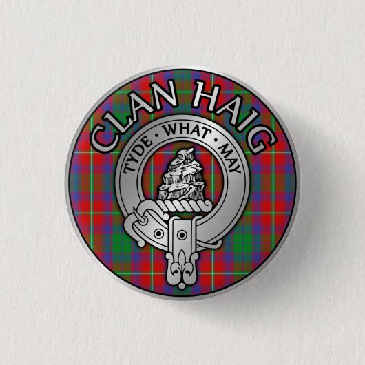 Clan Haig Crest & Tartan Ronde Button 3,2 Cm (Voorkant)