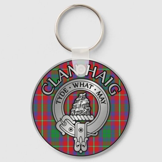 Clan Haig Crest & Tartan Sleutelhanger (Voorkant)