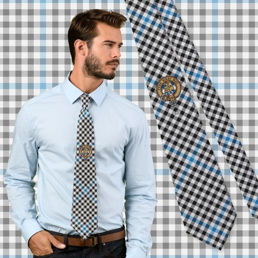 Clan Haig-wapen over geruite tartan Stropdas