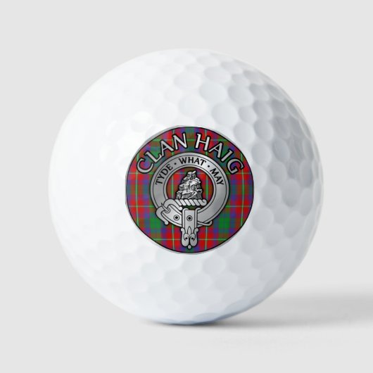 Clan Haig Wapen & Tartan Golfballen (Voorkant)
