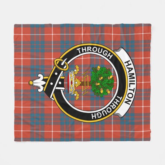 Clan Hamilton Ancient Tartan Pset Fleece Deken (Voorkant (Horizontaal))