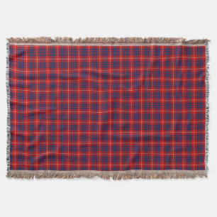 Clan Hamilton Bright Blue en Red Scottish Tartan Deken