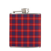 Clan Hamilton Bright Red en Royal Blue Tartan Heupfles (Voorkant)