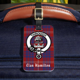 Clan Hamilton Crest en Tartan Bagagelabel
