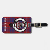 Clan Hamilton Crest en Tartan Bagagelabel (Voorkant horizontaal)