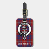 Clan Hamilton Crest en Tartan Bagagelabel (Voorkant verticaal)