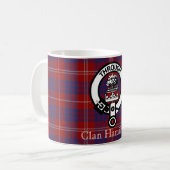 Clan Hamilton Crest en Tartan Coffee Mok (Voorkant links)