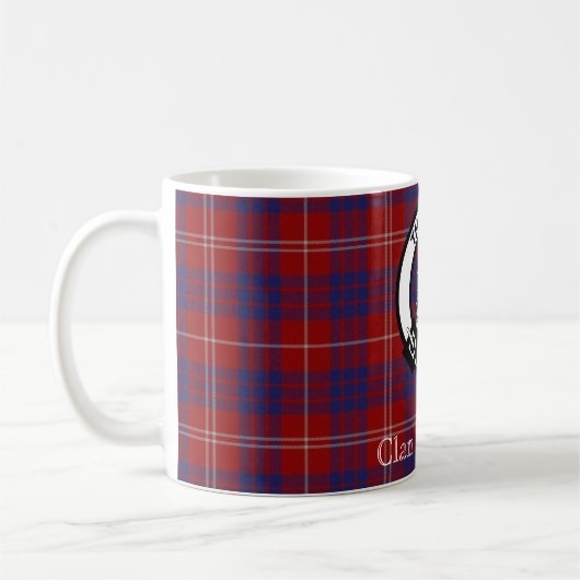 Clan Hamilton Crest en Tartan Coffee Mok (Links)