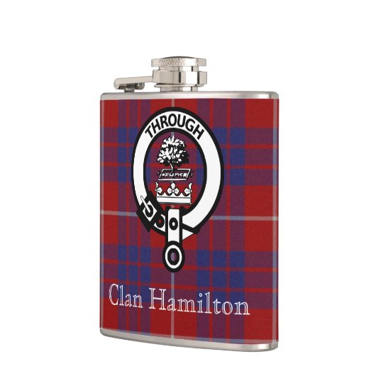 Clan Hamilton Crest en Tartan Flag Heupfles (Links)