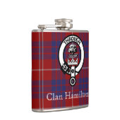 Clan Hamilton Crest en Tartan Flag Heupfles (Rechts)