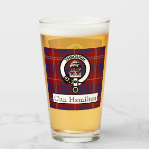 Clan Hamilton Crest en Tartan Glas