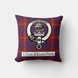 Clan Hamilton Crest en Tartan II Kussen
